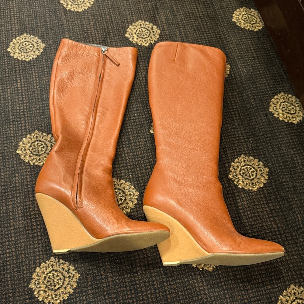 Brown Wedge high Boots